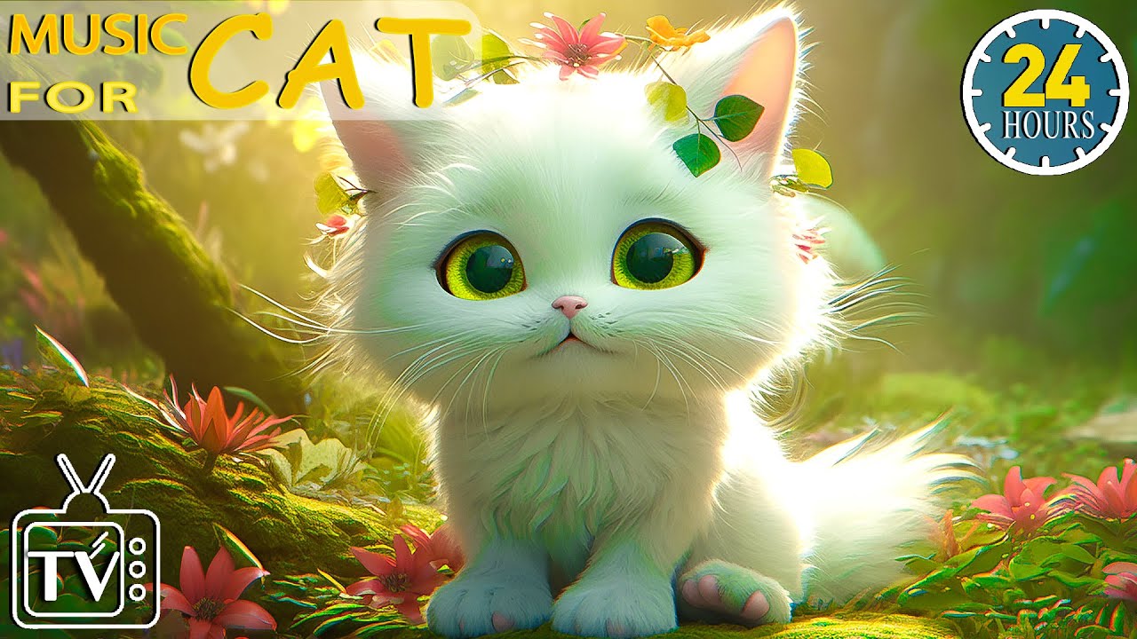 24 Hours EXTRA LONG Sleep Music for Cats: Cat TV & Anti-Anxiety Music for Cats - Calming Stress Cats
