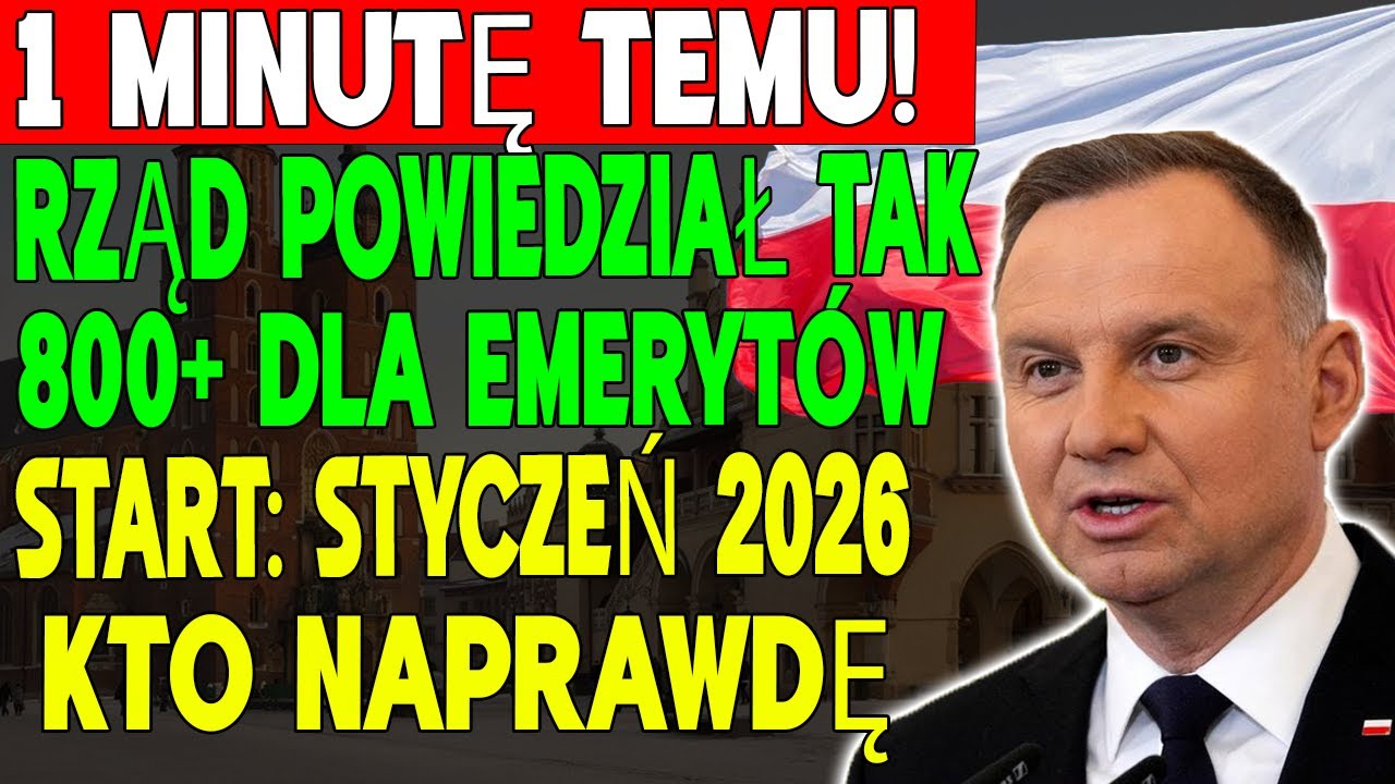 🚨 Rząd zatwierdził program 800+ dla emerytów! Wypłaty rozpoczną się w styczniu 2026 r. – kto otrzyma