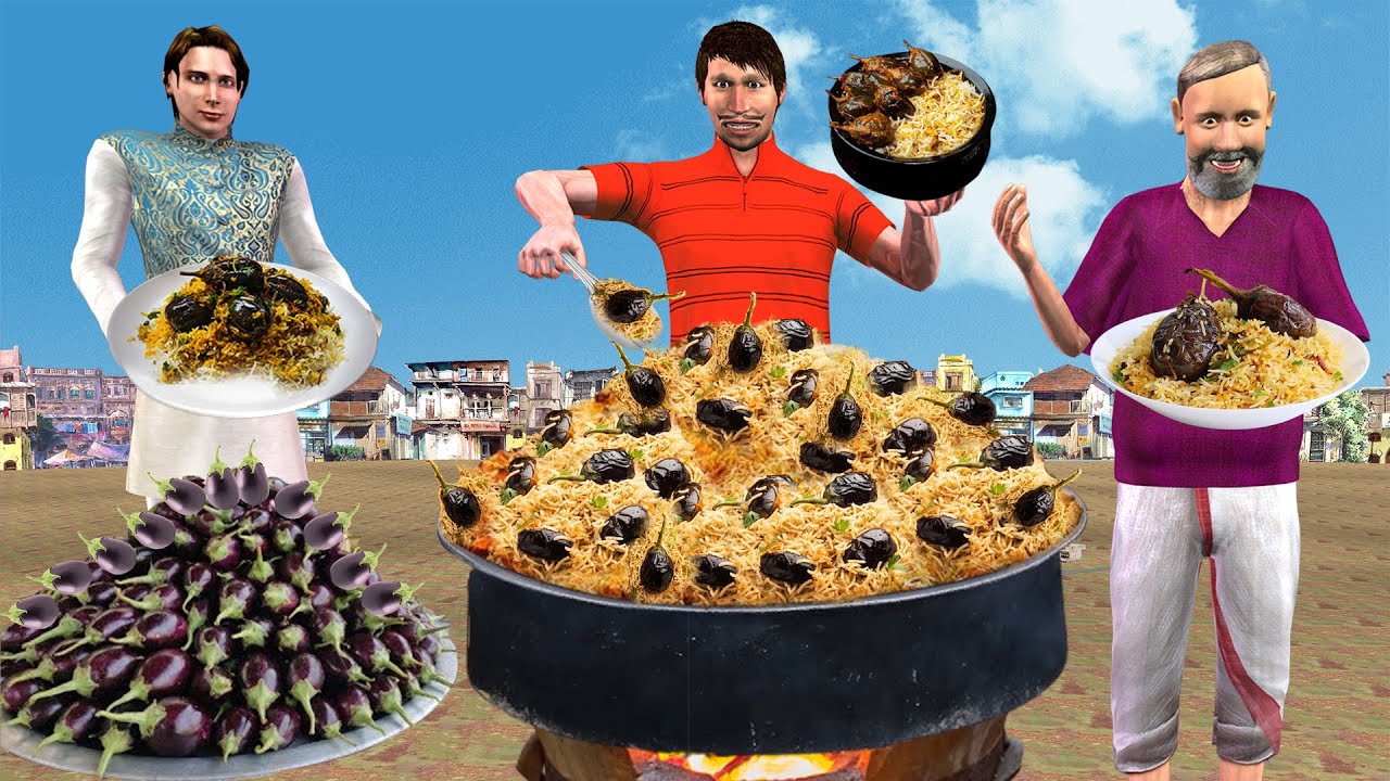 Brinjal Biryani Indian Food Hindi Kahaniya Hindi Moral Stories New Funny Comedy Video Famous Biryani
