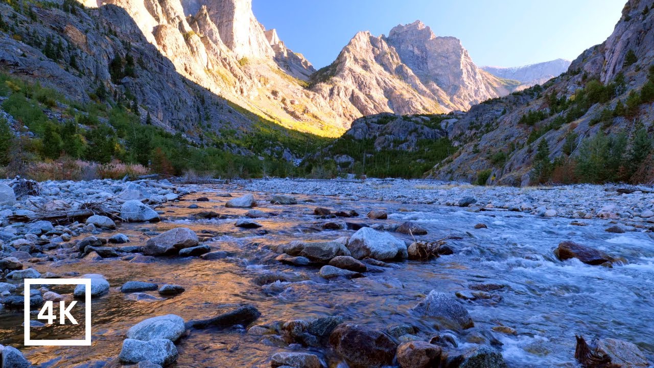 Alpine River Sunset | Montana Backcountry | Mountain River Nature Sounds | Nature Sounds White Noise
