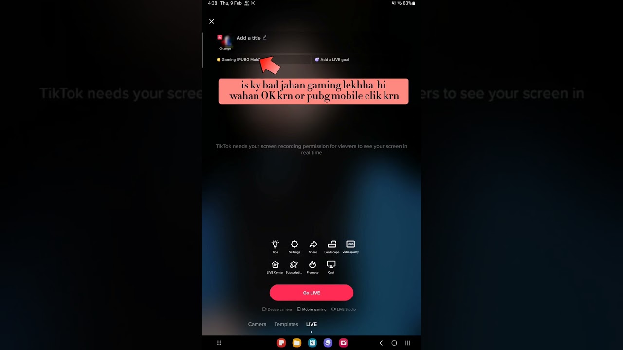 tiktok par pubg live stream kaise kare | how to stream pubg mobile on tiktok