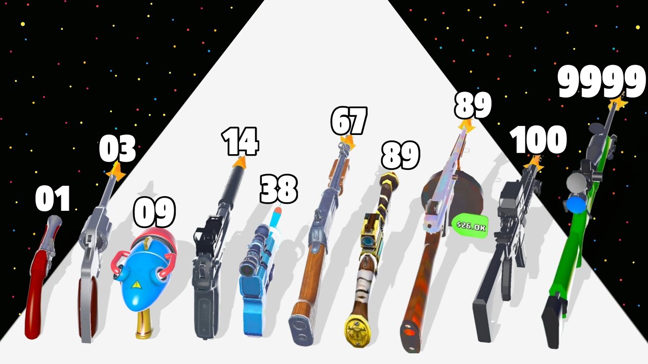 Guns Evolution Run - Level Up Gun Max Level Gameplay