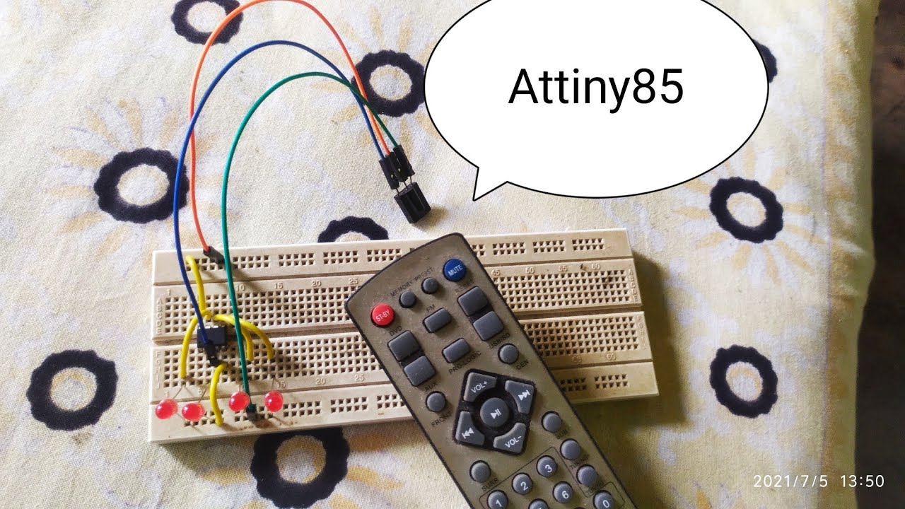 How to Make 4-Channel Remote Control Circuit for Attiny85 Microcontroller ic