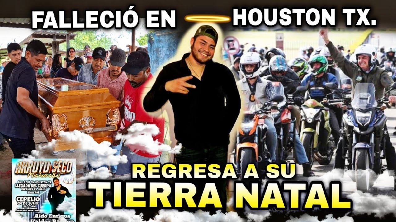 SUS AMIGOS LO DESPIDEN EN CARAVANA DE MOTOS , ALDO ENRIQUE VALDEZ BARRERA