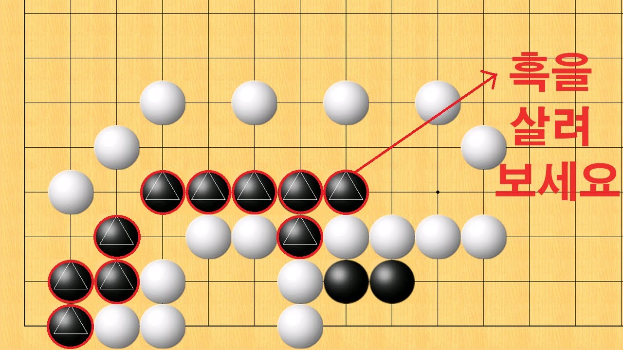 바둑 묘수 사활 - 세상에 이런 수가 있나요? 흑을 살려보세요