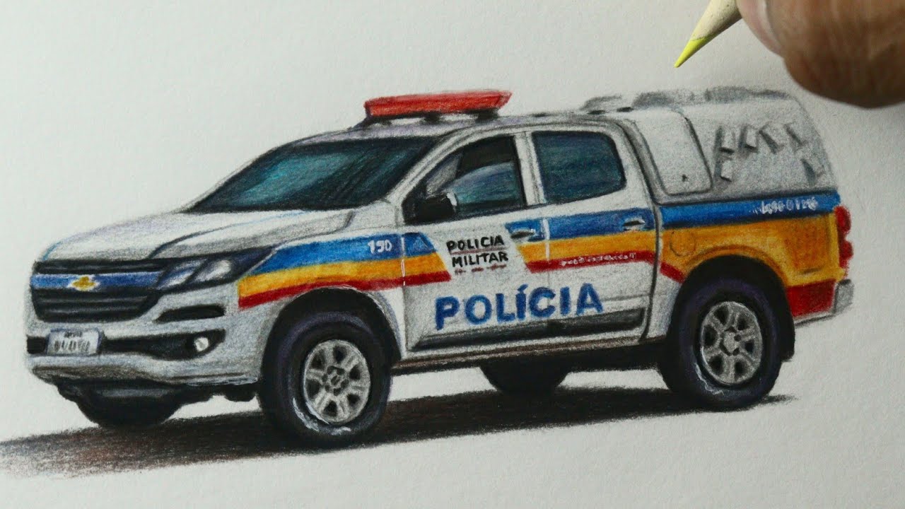 Como desenhar o carro da Polícia Militar de Minas Gerais