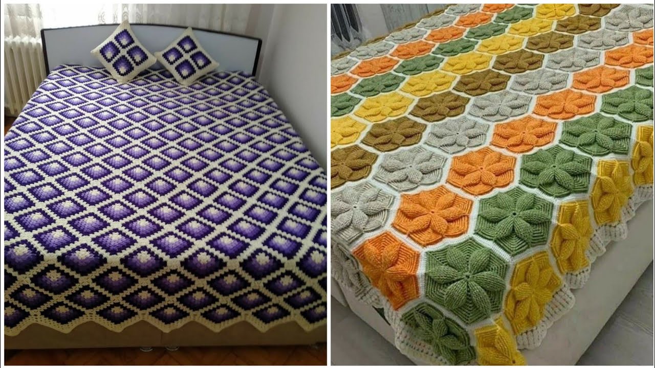 Most demanding and trendy crochet bed sheets patterns
