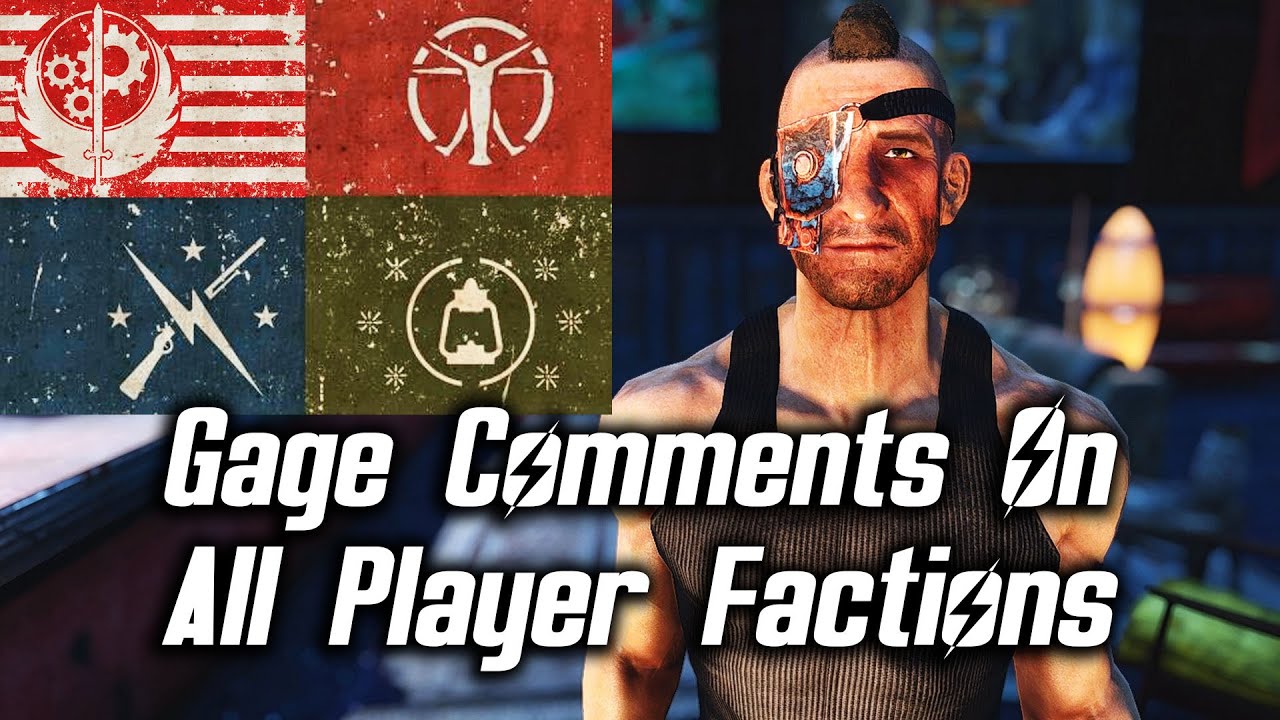 Fallout 4 Nuka-World DLC — комментарии Гейджа обо всех фракциях игроков (Железная дорога/БС/Минит...