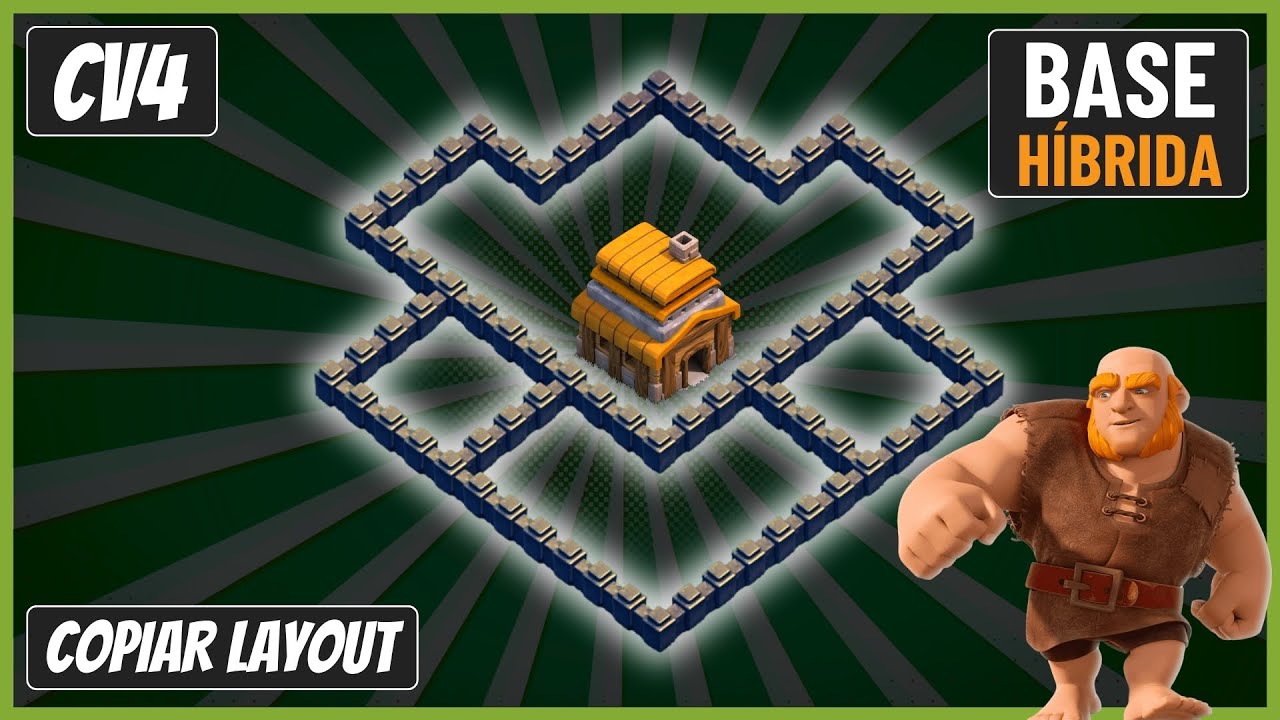 Layout H&iacute;brido #02 - O MELHOR LAYOUT CV4 - Clash of Clans