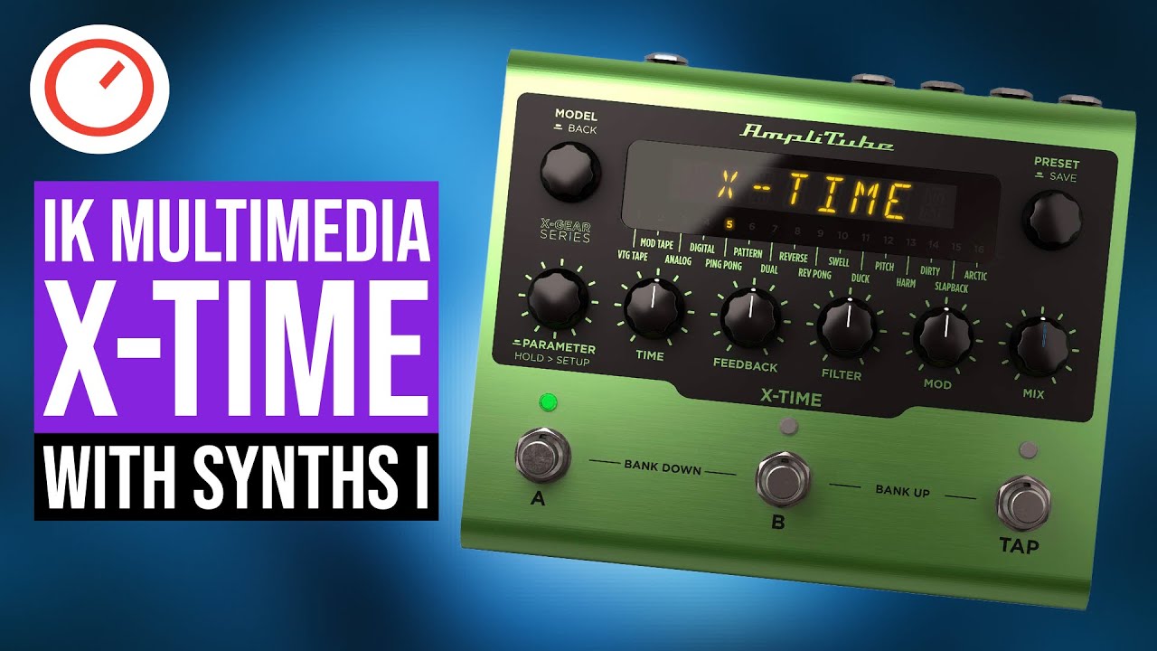 IK Multimedia X-TIME Stereo Delay Pedal Sound Demo With Synthesizers