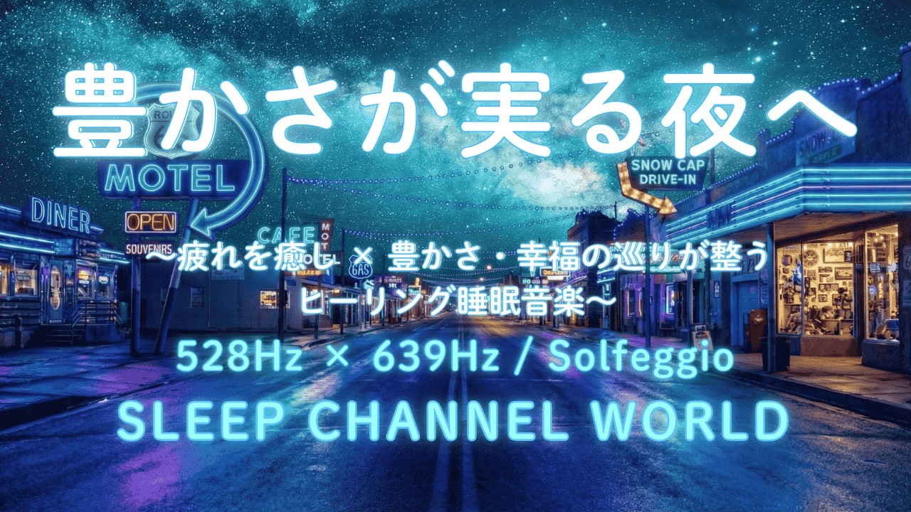 【睡眠用BGM】豊かさが実る夜へ ～疲れを癒し × 豊かさ・幸福の巡りが整うヒーリング睡眠音楽～528Hz × 639Hz 睡眠音楽