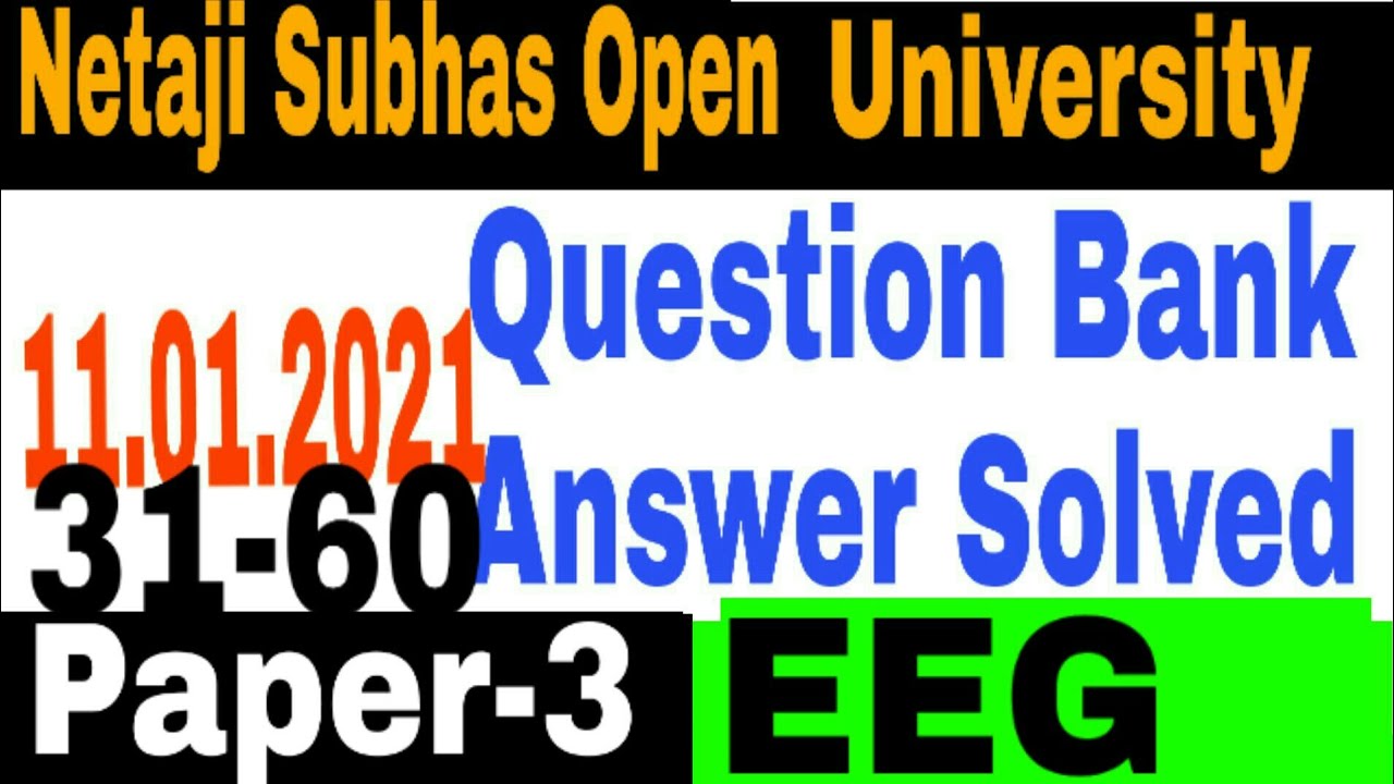 EEG paper 3 question bank answer // BDP english question answer// nsou