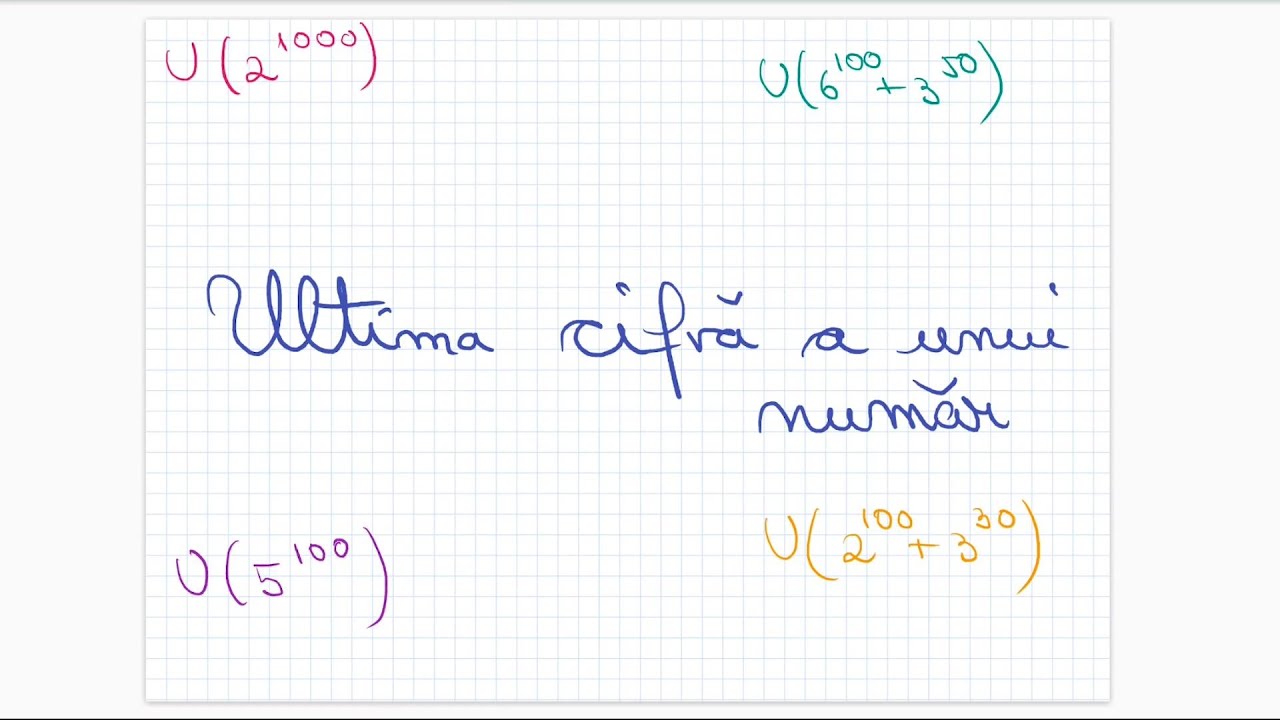 Ultima cifra a unui numar