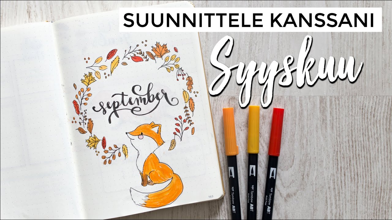 PLAN WITH ME SEPTEMBER 🦊🍂🖋 - Bullet Journal Suomi 2018