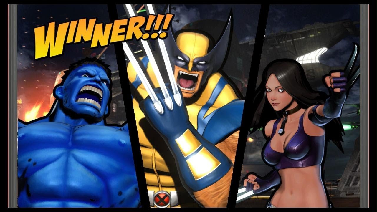 Ultimate Marvel vs Capcom 3 arcade.Wolverine -Hulk-X23.