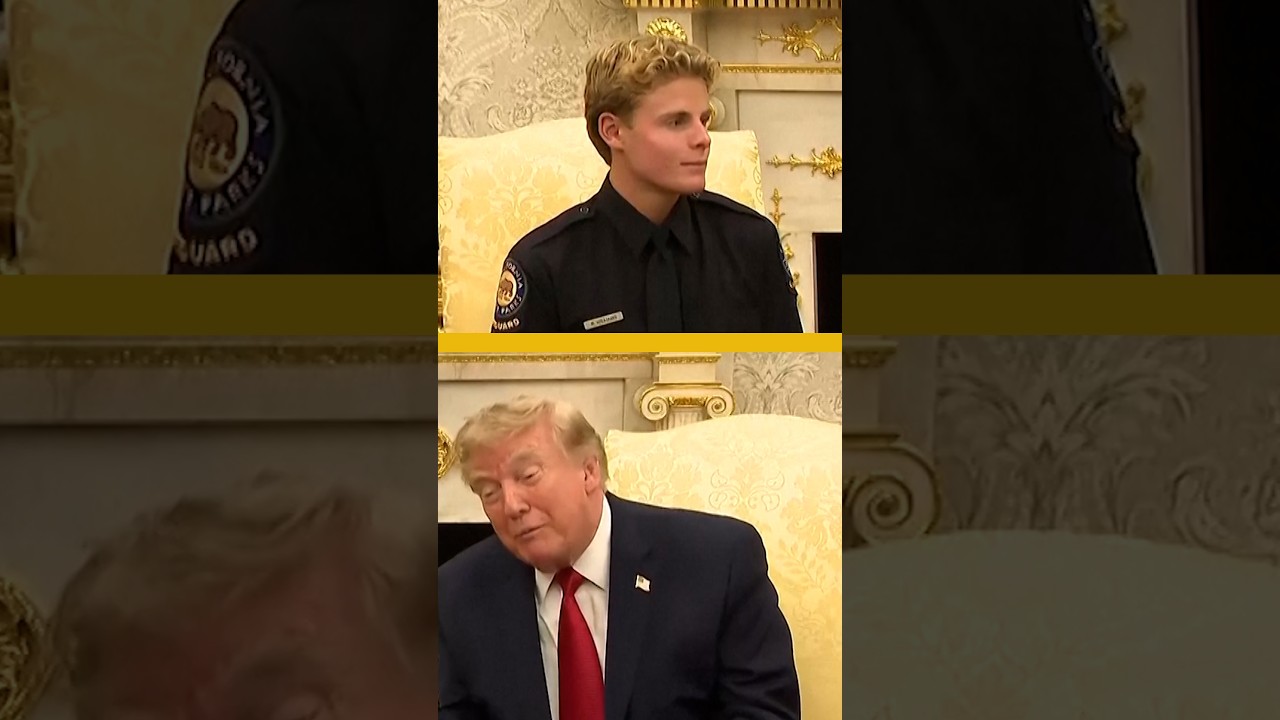Trump conoce al socorrista que salv&oacute; a un ni&ntilde;o de 10 a&ntilde;os #shorts