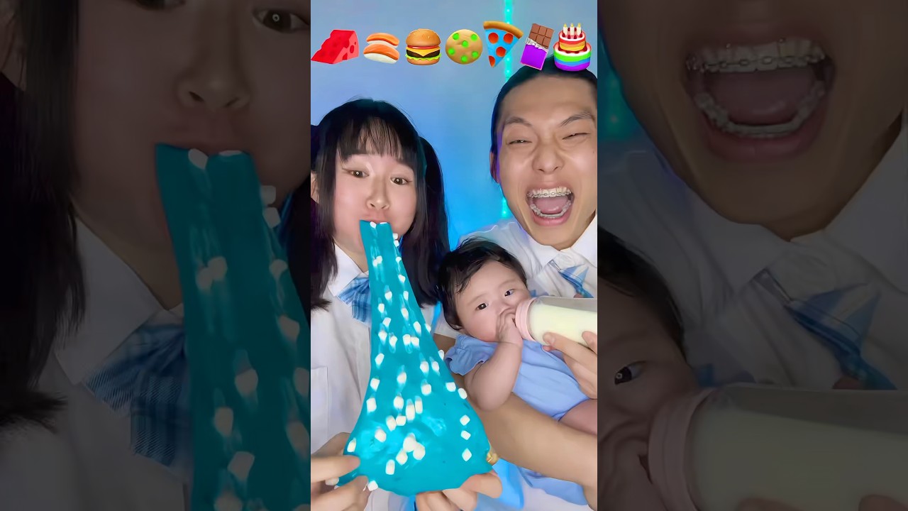 Rainbow Food Challenge ASMR With Baby 👶🏻🌈 