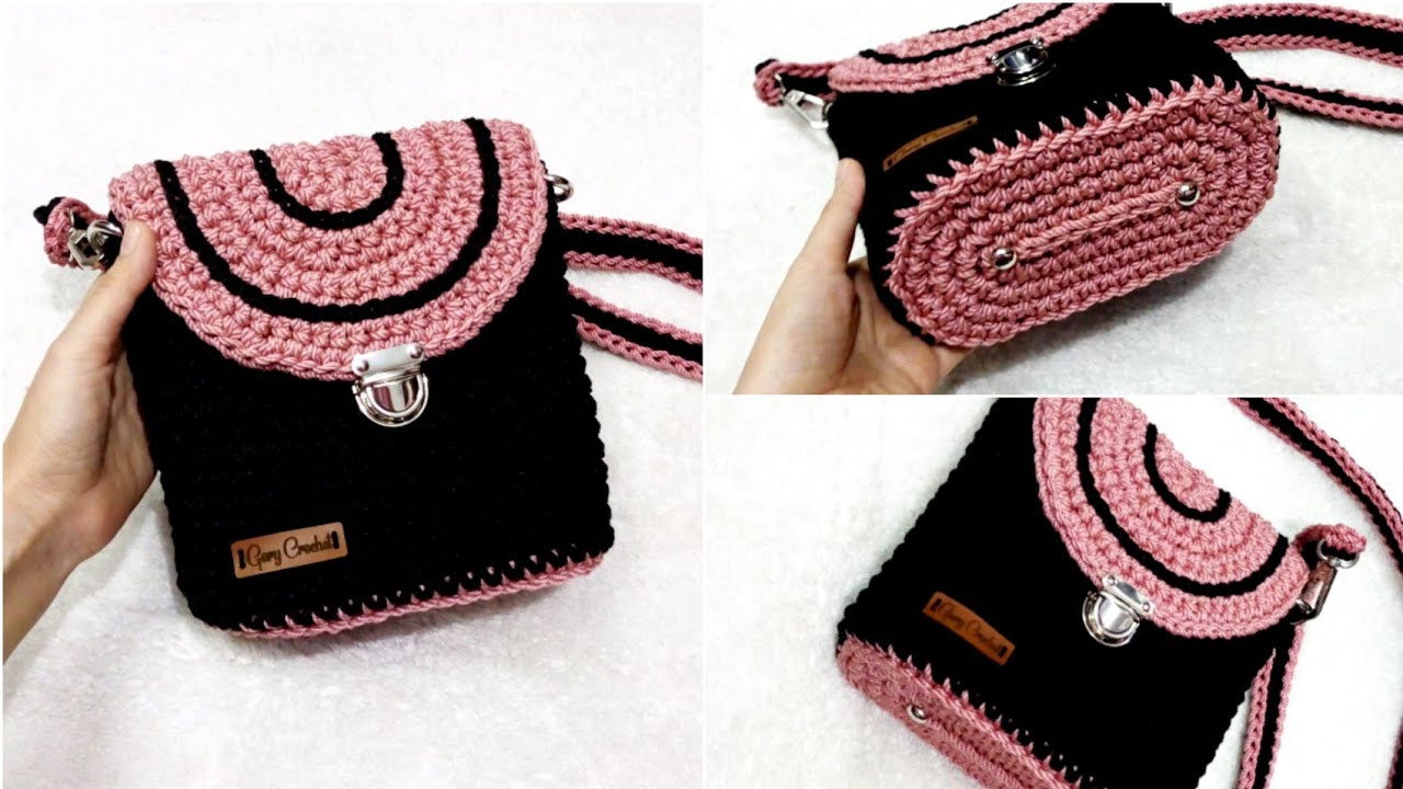 شنطه كروشيه بخيط المكرميه how to make crochet bag Tığ işi çanta