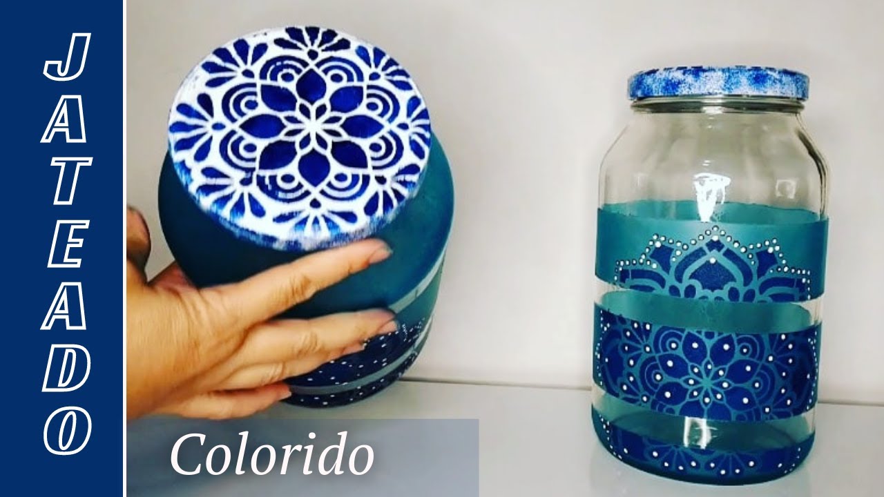 Jateado Colorido com 2 Materiais + Decoração no Vidro com Stencil - DIY