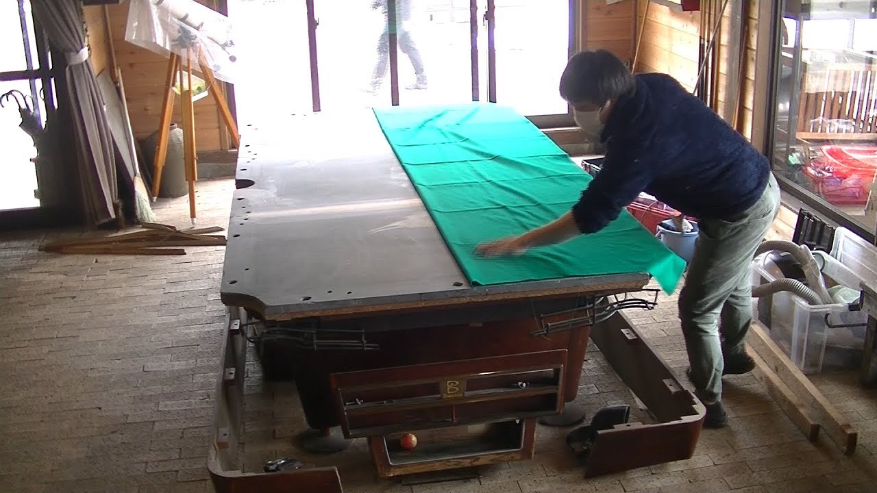 Pool table restoration timelapse
