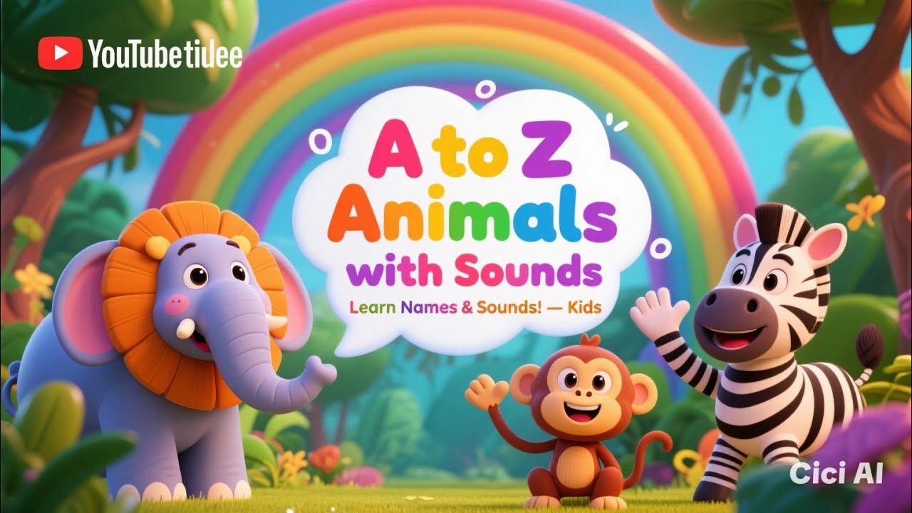 A to Z Animals with Sounds  | Learn Animal Names & Voices for Kids | Giggle Tunes