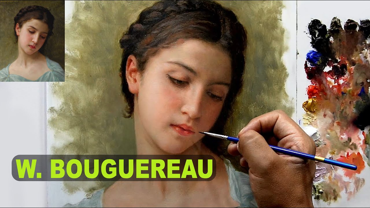 Retrato al óleo - Estudio de la pintura de : William-Adolphe Bouguereau