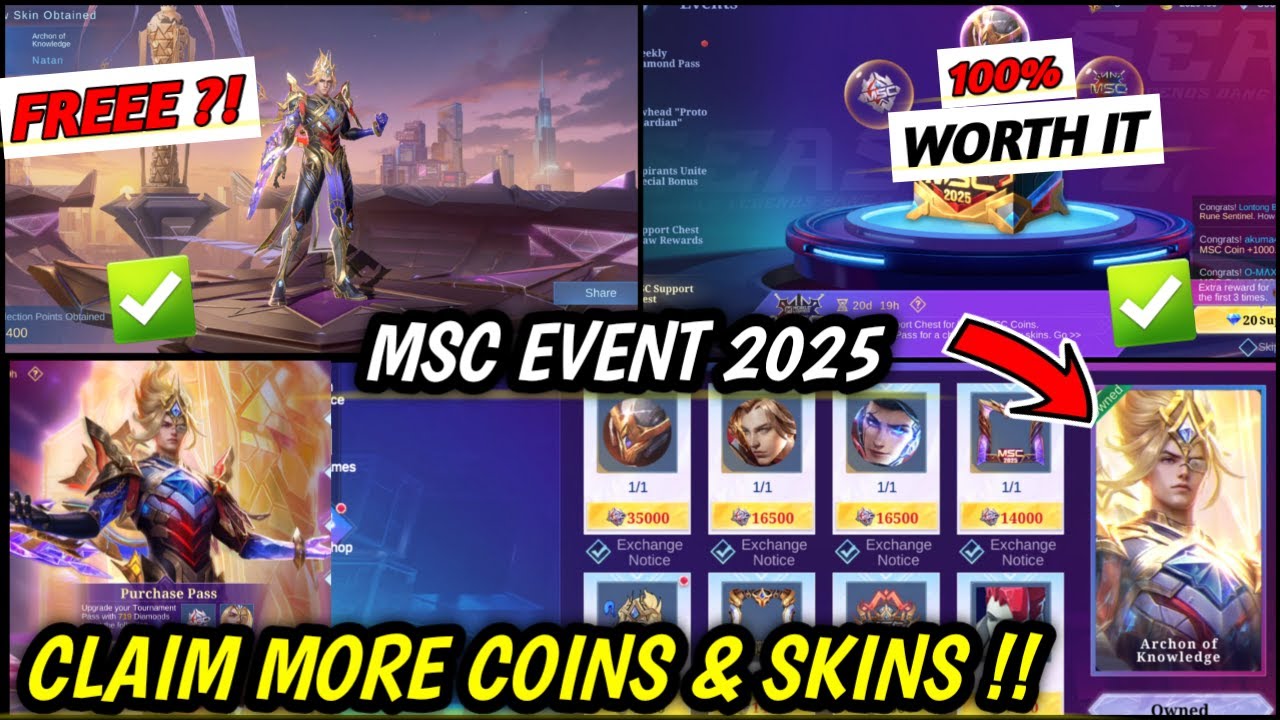 FREE NATAN MSC SKIN !! HOW GET MORE COINS & SKIN IN MSC EVENT 2025! - MLBB