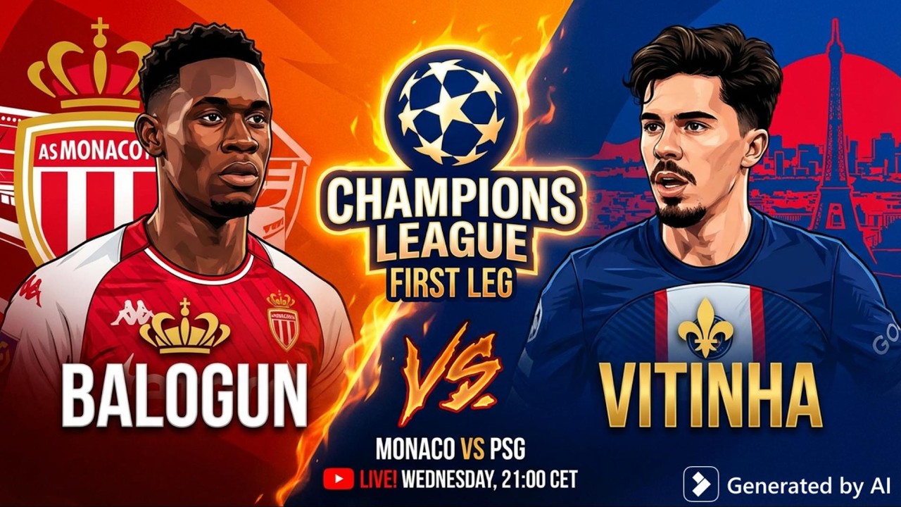 Monaco vs PSG Champions League Knockout Stage (1st Leg)