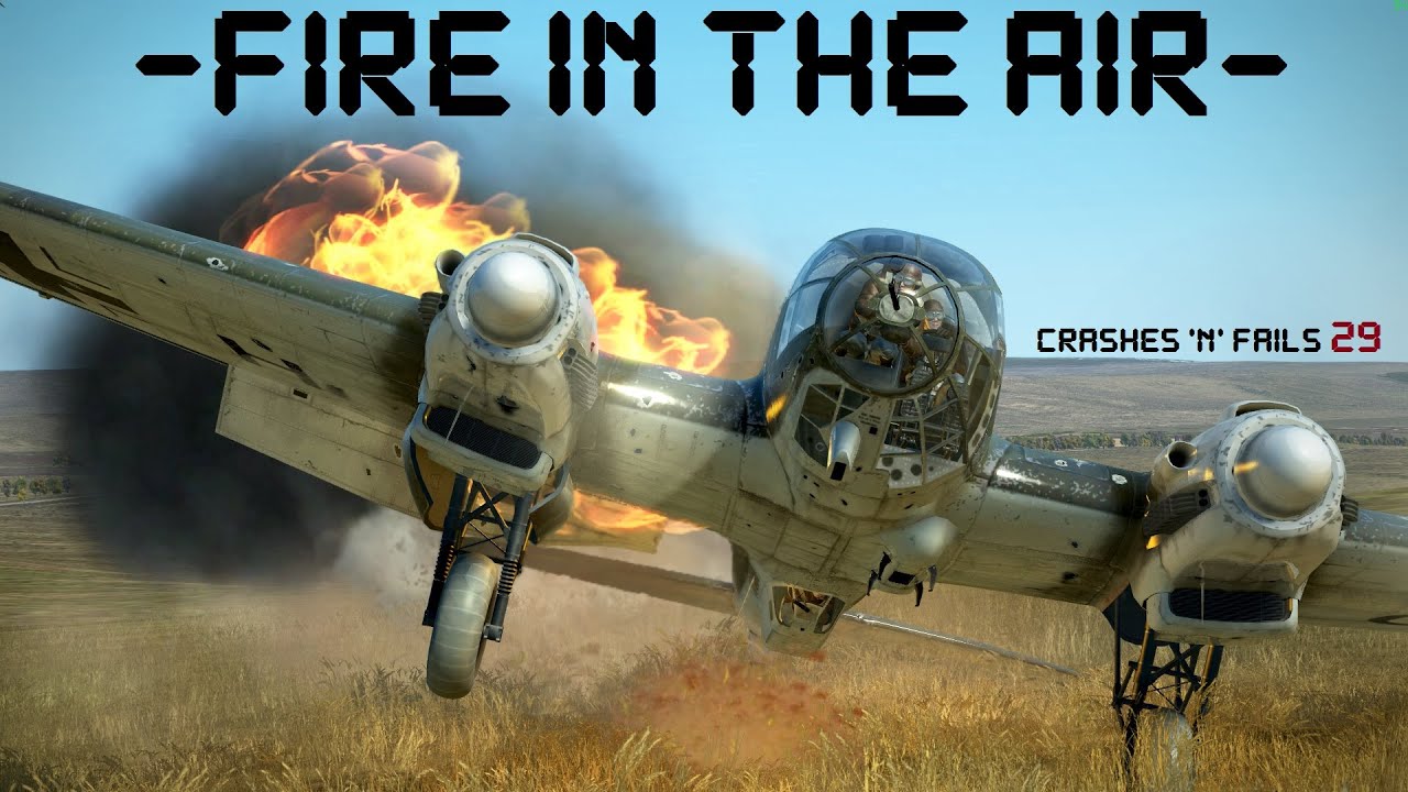 Fire in the air. IL-2 Crashes and fails 29.