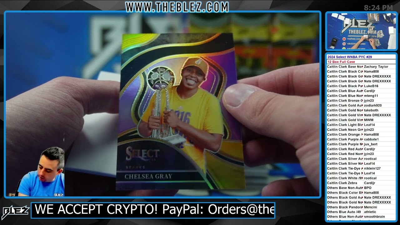 2024 Panini WNBA Select Hobby NBA 12 Box Full Case Break #29 Pick Your Color