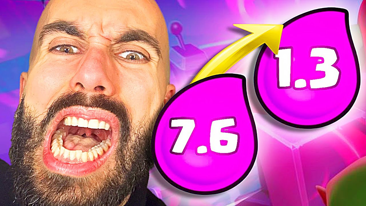😭 DECK DA 7.6 A 1.3 DI ELISIR! Scelgo le carte peggiori! #clashroyale