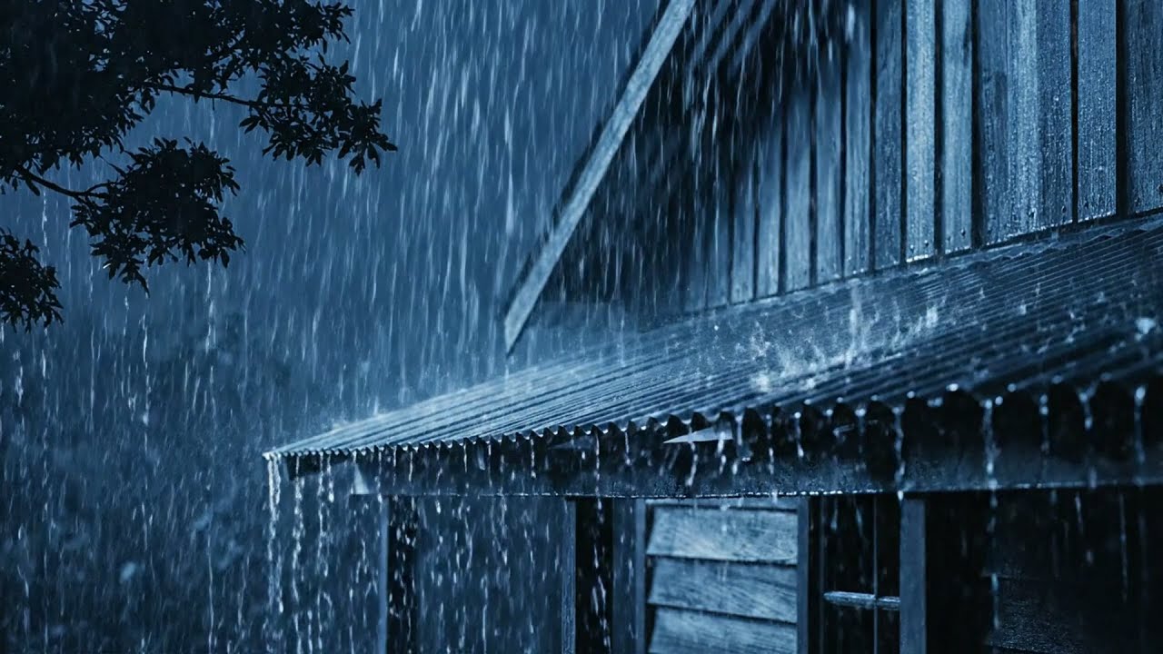 Sleep Instantly with Heavy Rainstorm & Thunder Sounds Covering Empty Alley in Ancient Town at Night