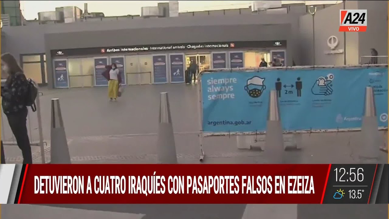 🚨 Detuvieron a cuatro iraqu&iacute;es con pasaportes falsos en Ezeiza 🚨 I A24