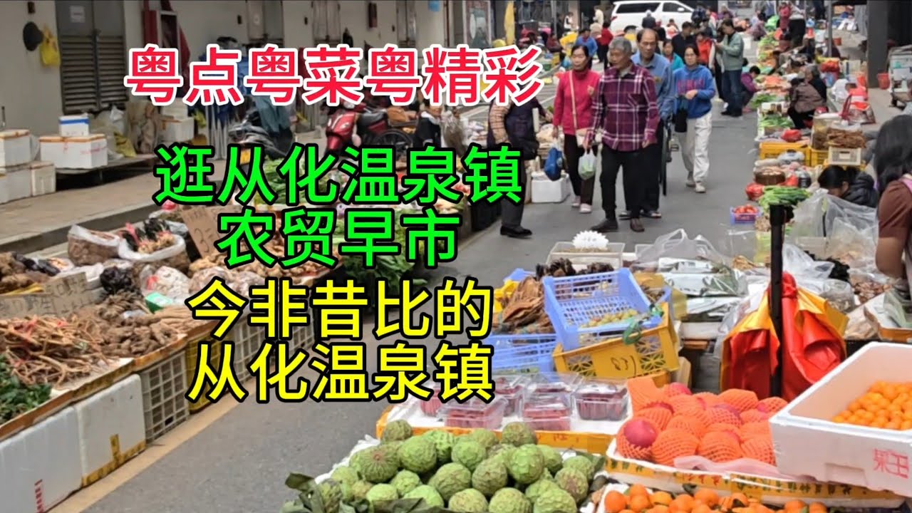 粤点粤菜粤精彩，逛从化温泉镇农贸早市，今非昔比的从化温泉镇，粤语中字幕2025-12-24