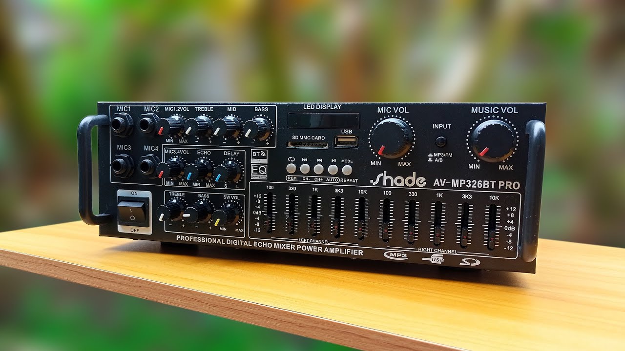 TES POWER AMPLIFIER TERBARU SHADE AV-MP326BT PRO DENGAN TAMBAHAN POWER SUBWOOFER MAKIN POWER FULL