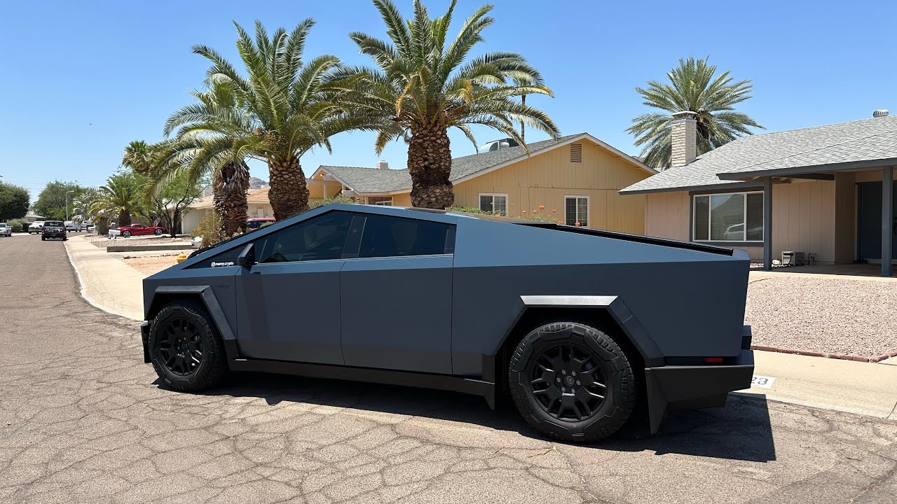 Another Cybertruck WRAPPED!!! (3m Satin Thundercloud wrap reveal)