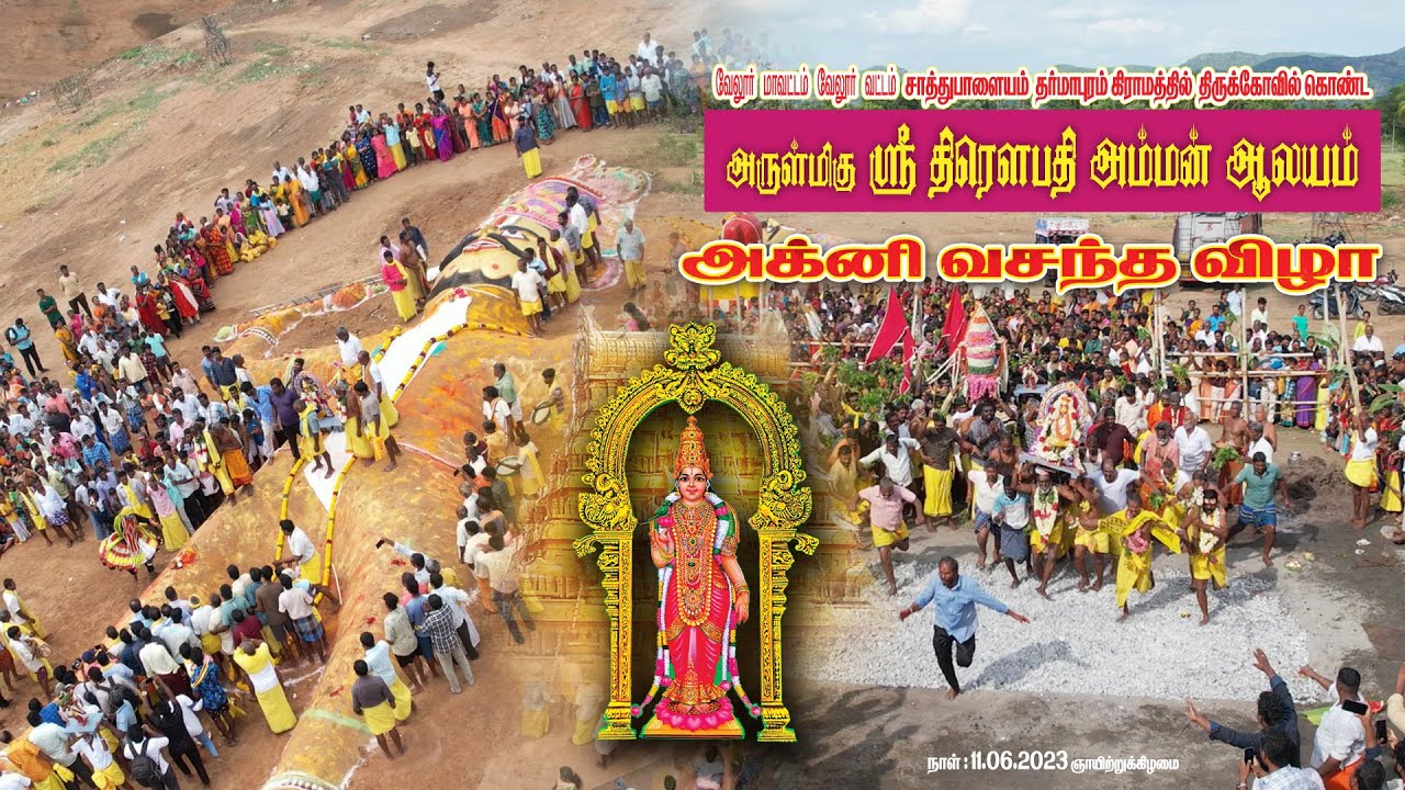 திரௌபதி அம்மன் அக்னி வசந்த விழா சாத்துப்பளையம் தருமாபுரம் கிராமம் ,வேலூர் - 2023