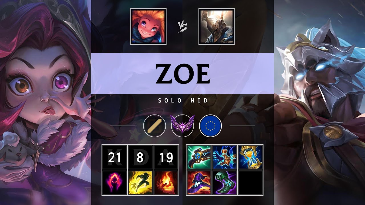 Zoe Mid vs Pantheon: Triple Kill, Legendary - EUW Master Patch 14.16