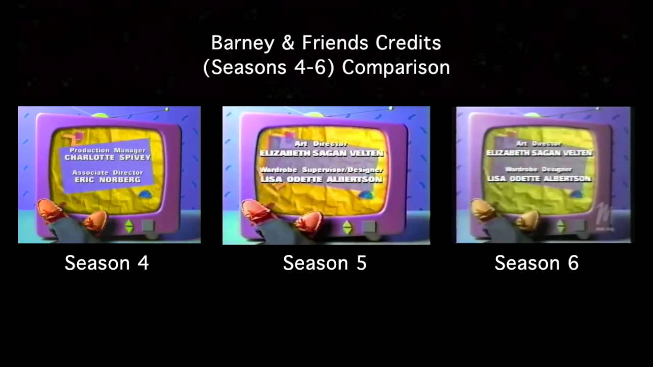 Barney & Friends Credits Seasons 4 6 Comparison