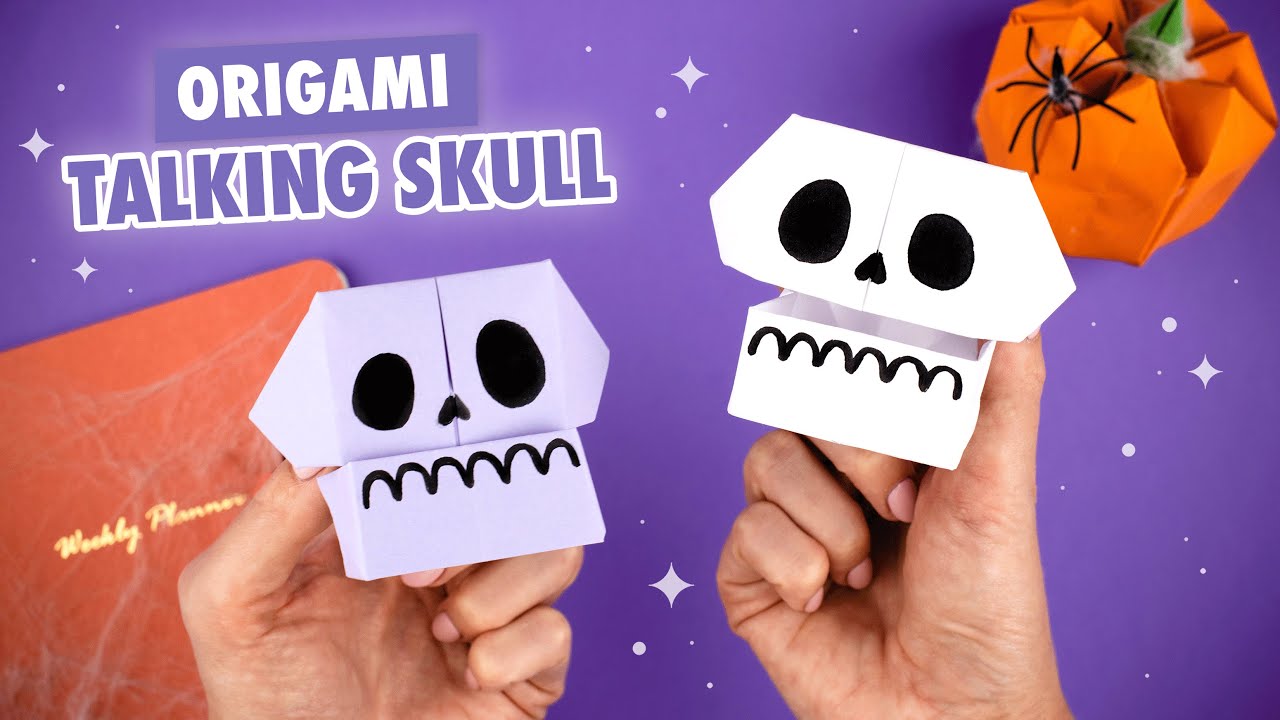 Оригами Череп из бумаги | Бумажная поделка на Хэллоуин  | Origami Paper Skull