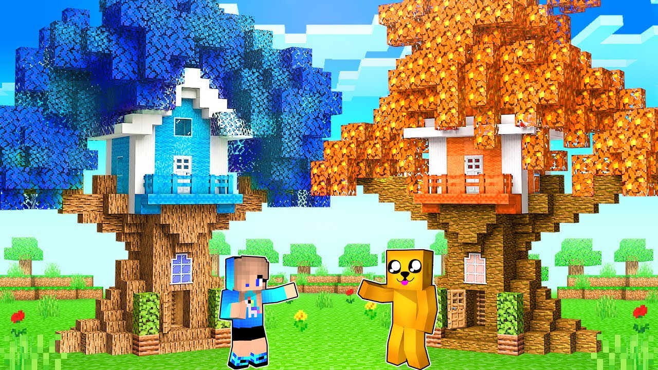 KDO POSTAV&Iacute; LEP&Scaron;&Iacute; DŮM na STROMĚ v Minecraftu!🌳 #minecraft