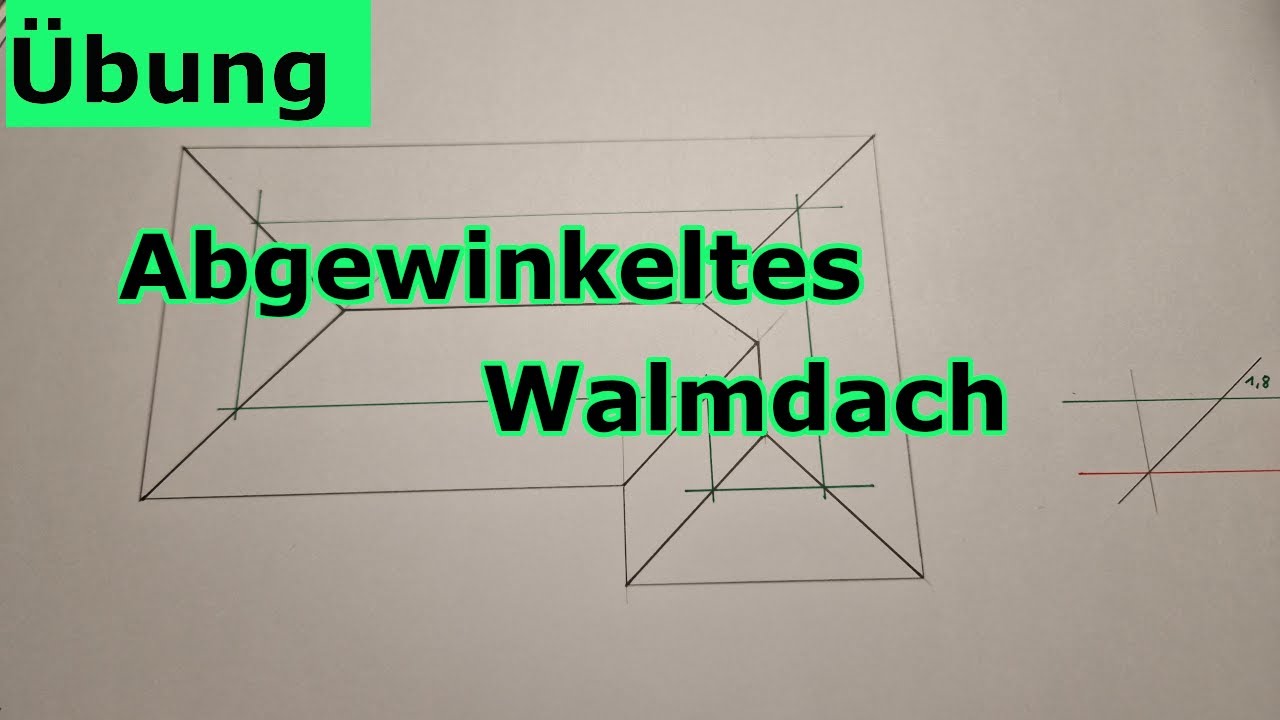 Übung: abgewinkeltes Walmdach mit gleicher Dachneigung