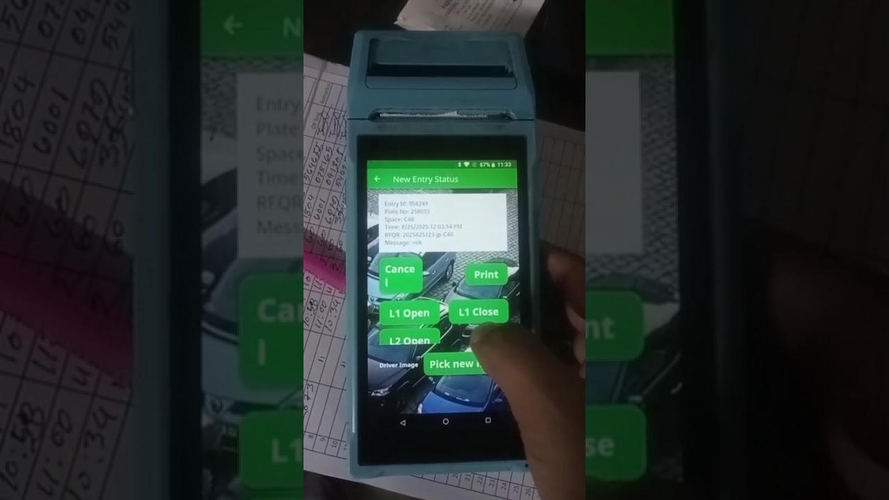 Parking Management System POS Tickets Issue with QR Code for Automated Billing and Bill Check Exit