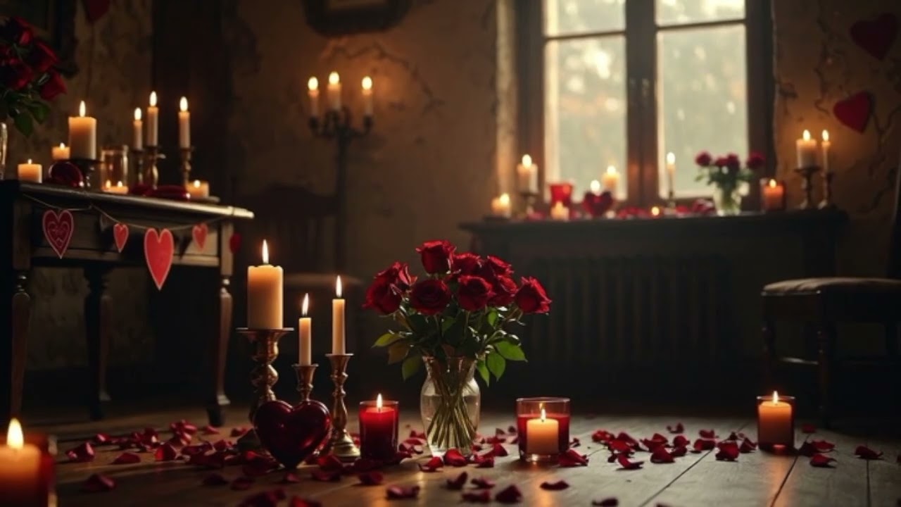 Romantic Candlelight Ambience 💕 Cozy Valentine Interior | Relaxing Loop