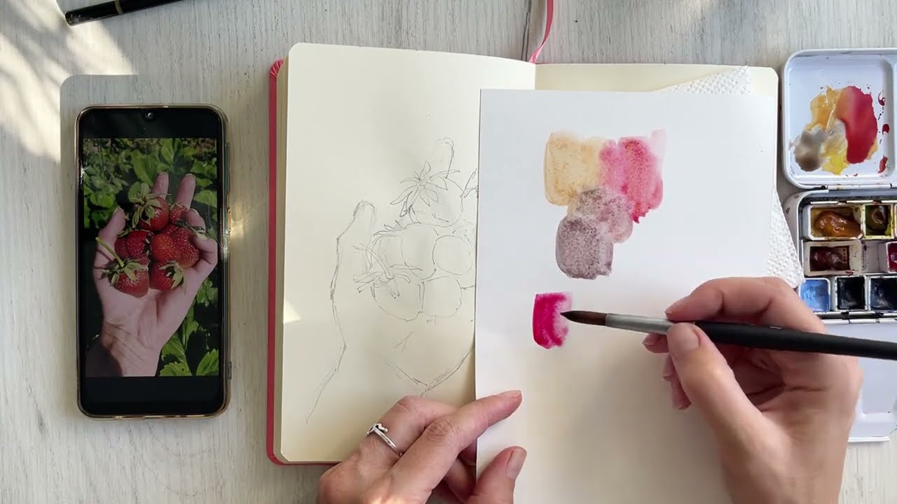 How to Paint a Realistic Hand 🤚 with 🍓 Watercolor Tutorial