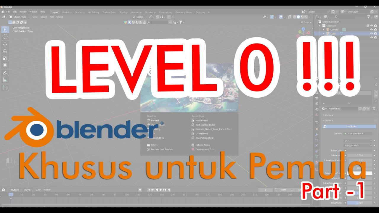 Belajar Blender #1 | Pengenalan Blender Level 0 untuk Pemula - PART -1