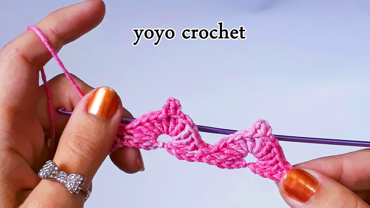 كروشية: غرزة المروحة المجسمة 3D مثالية لعمل بطانية للبيبى وكوفية/ مناسبة للخيوط الجنجاة #يويو كروشية