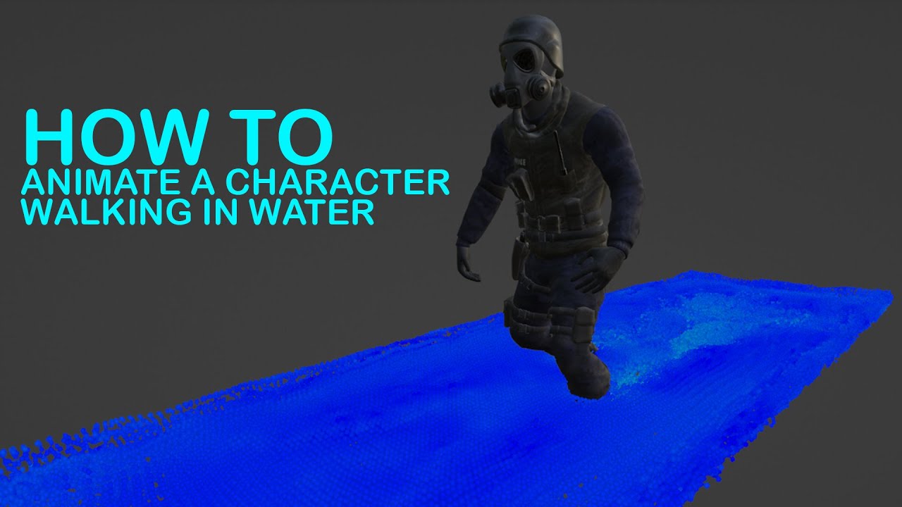 how to animate a character walking in water using blender