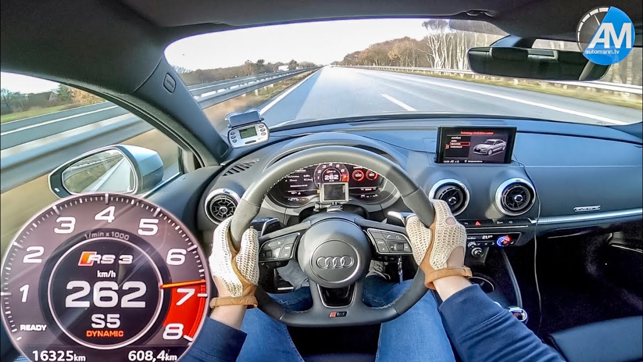 AUDI RS3 Limo - 0-270 km/h Launch Control acceleration🏁