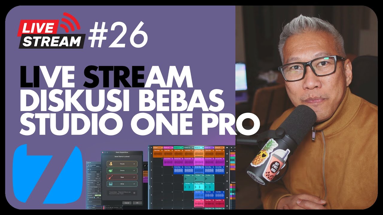 Live Stream #26 - Diskusi bebas, audio dan perkakasnya (Studio One Pro 7)